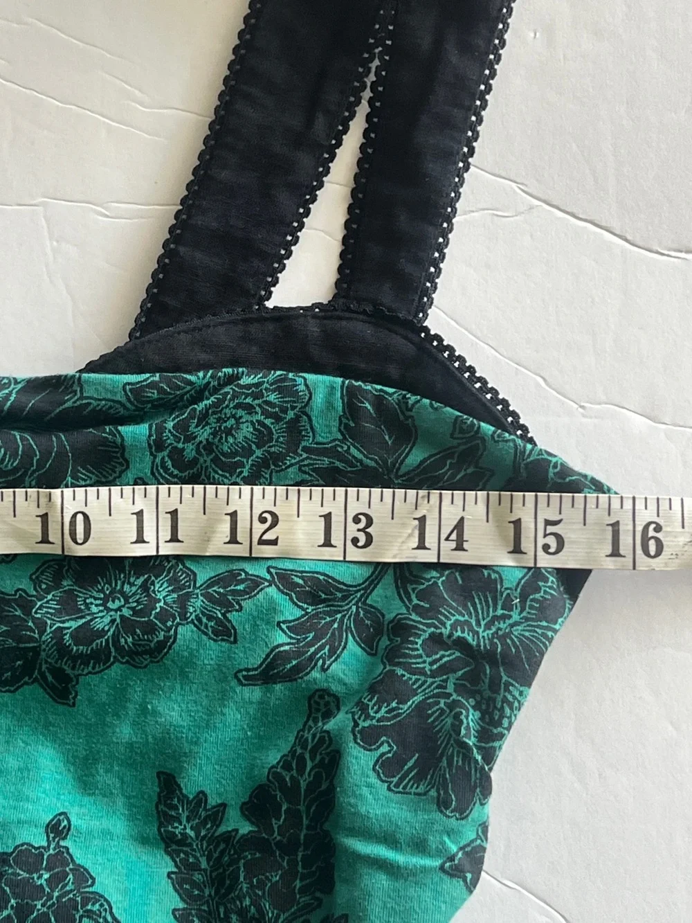 Free People Printed 2 Tone Tank in Green & Black Size S NWOT